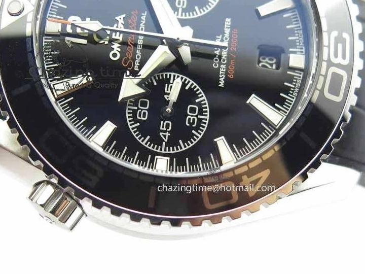 0217 Tailored Planet Ocean Master Chronometer SS OM 1:1 Best Edition Black Dial On Leather Strap A 8173